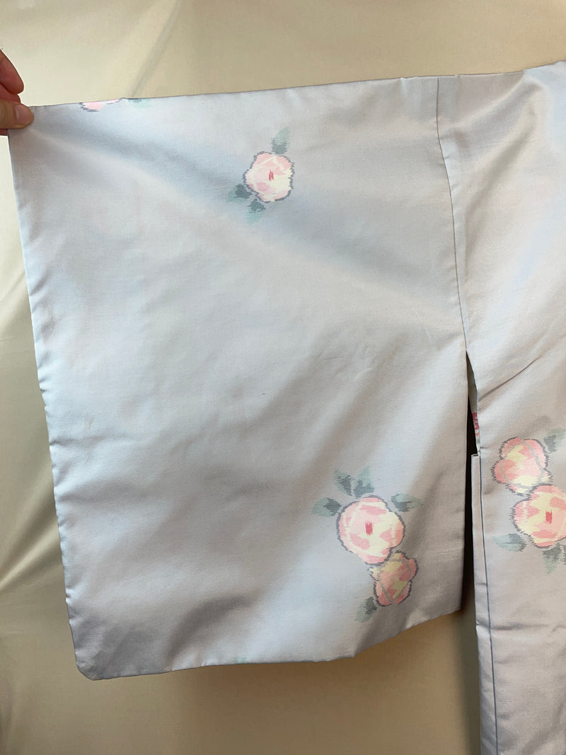 Haori Light blue Button flowers