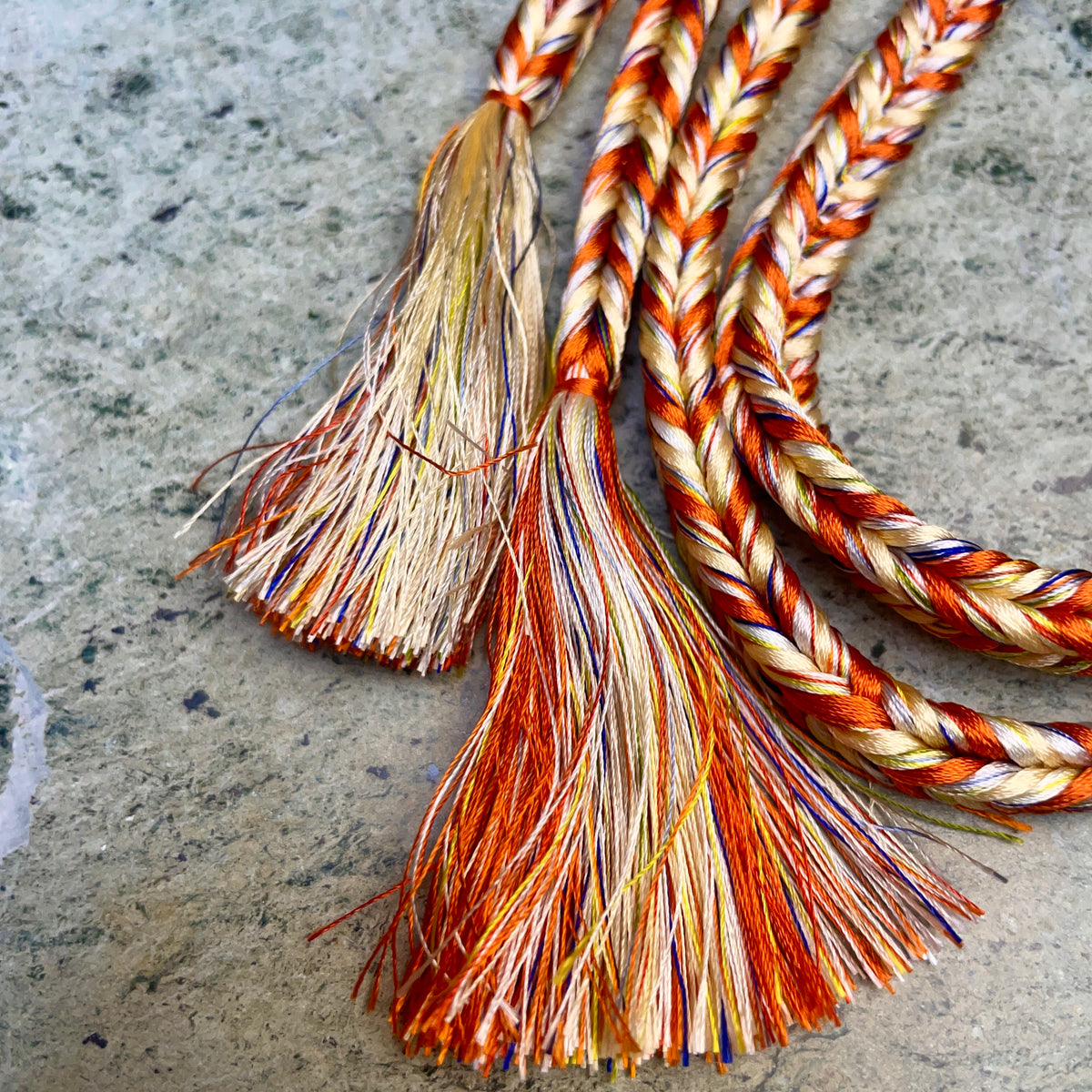 Obijime Belt Multicolored Braided in Silk
