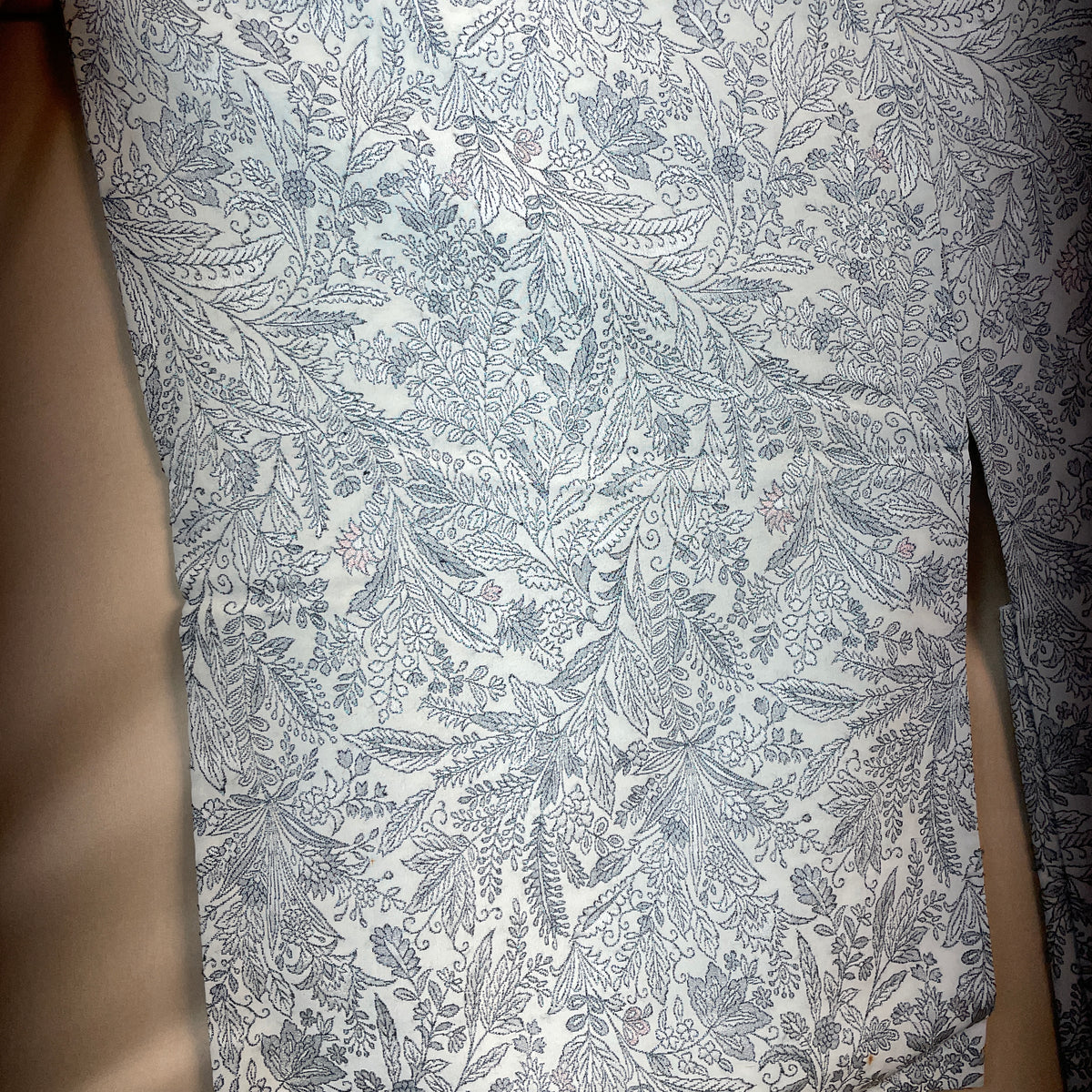 Haori Jaquard Ice Mint With Metallic Plants