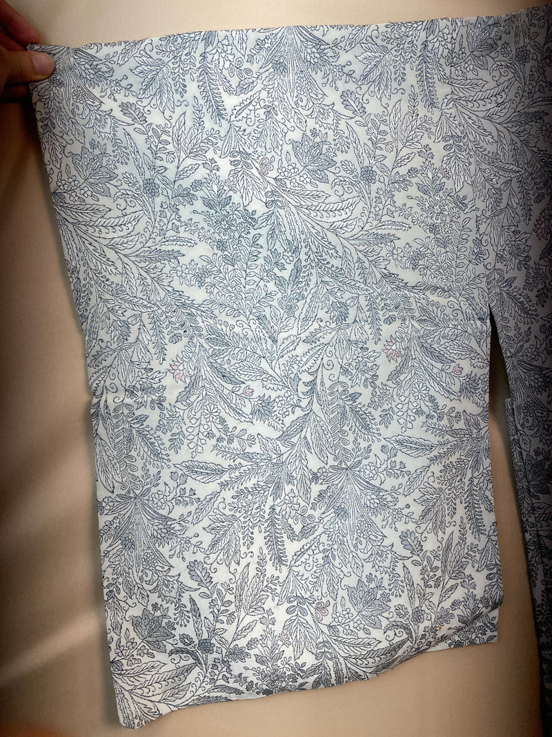 Haori Jaquard Ice Mint With Metallic Plants