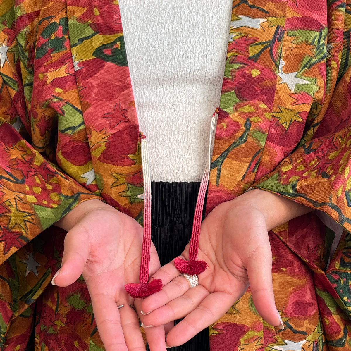 Haori Painted Red Autumn Momiji
