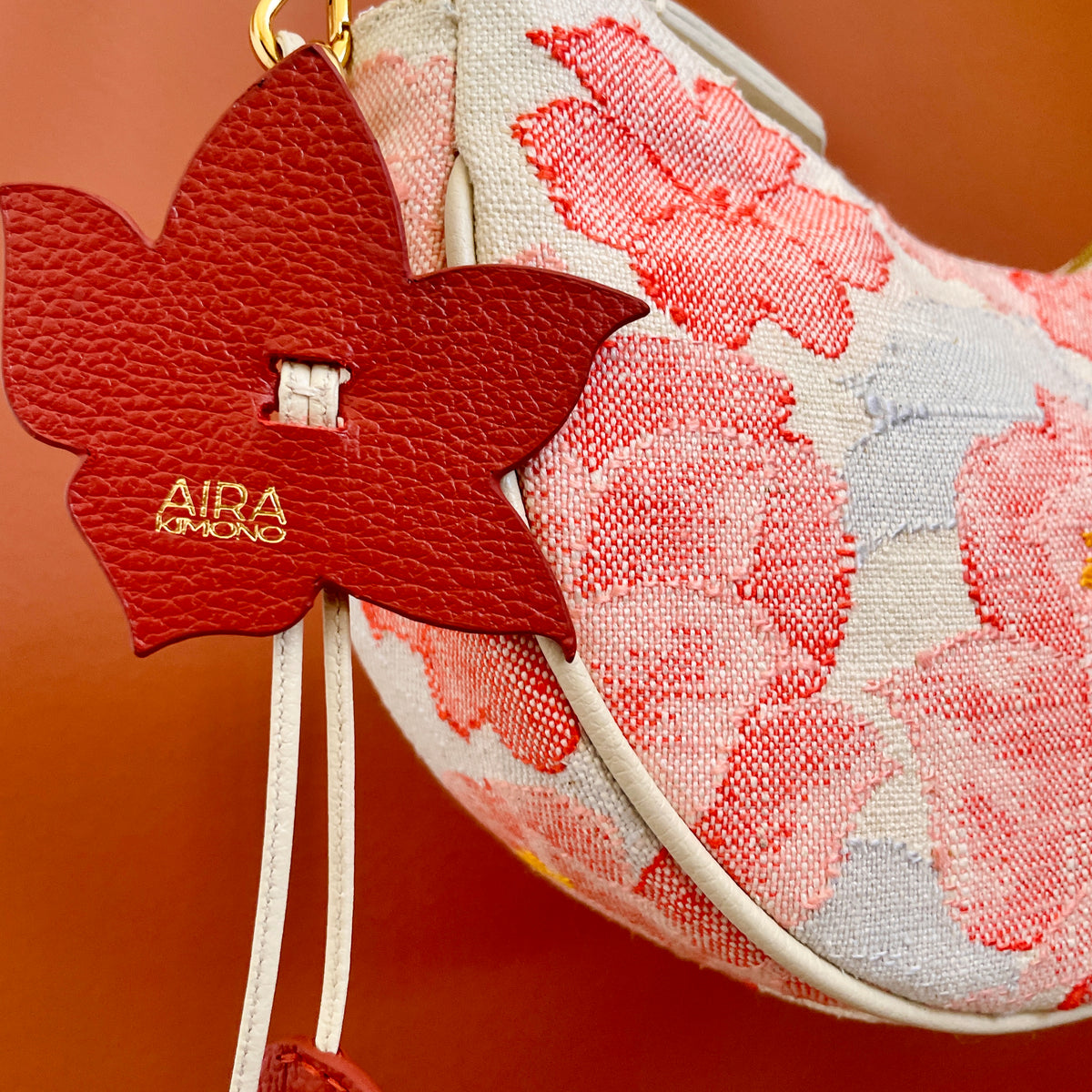 AIKO BAG Pink Spring Peonies from Japanese Obi Sash