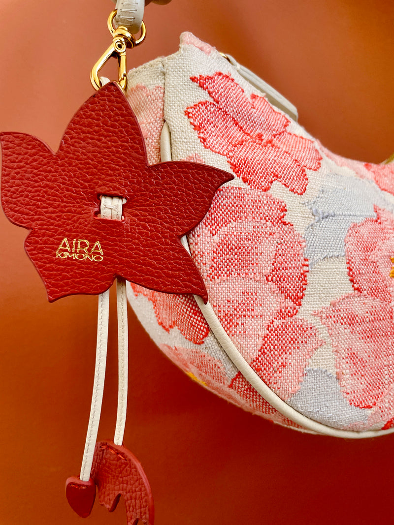 AIKO BAG Pink Spring Peonies from Japanese Obi Sash