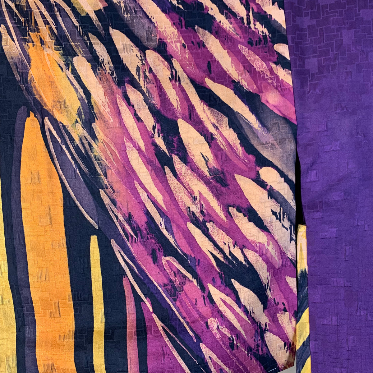 Haori Painted Orange Purple Black in Silk