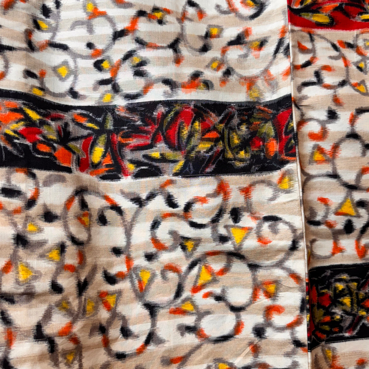 Haori Meisen Tsumugi Colorful Branches in Silk