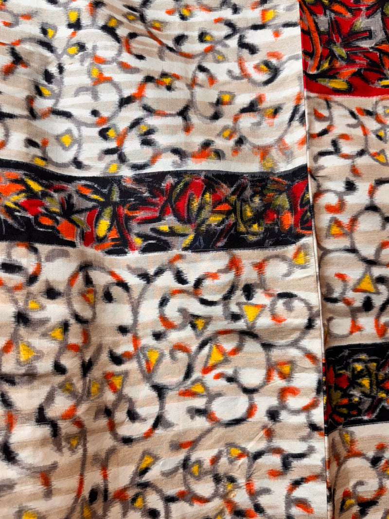 Haori Meisen Tsumugi Colorful Branches in Silk