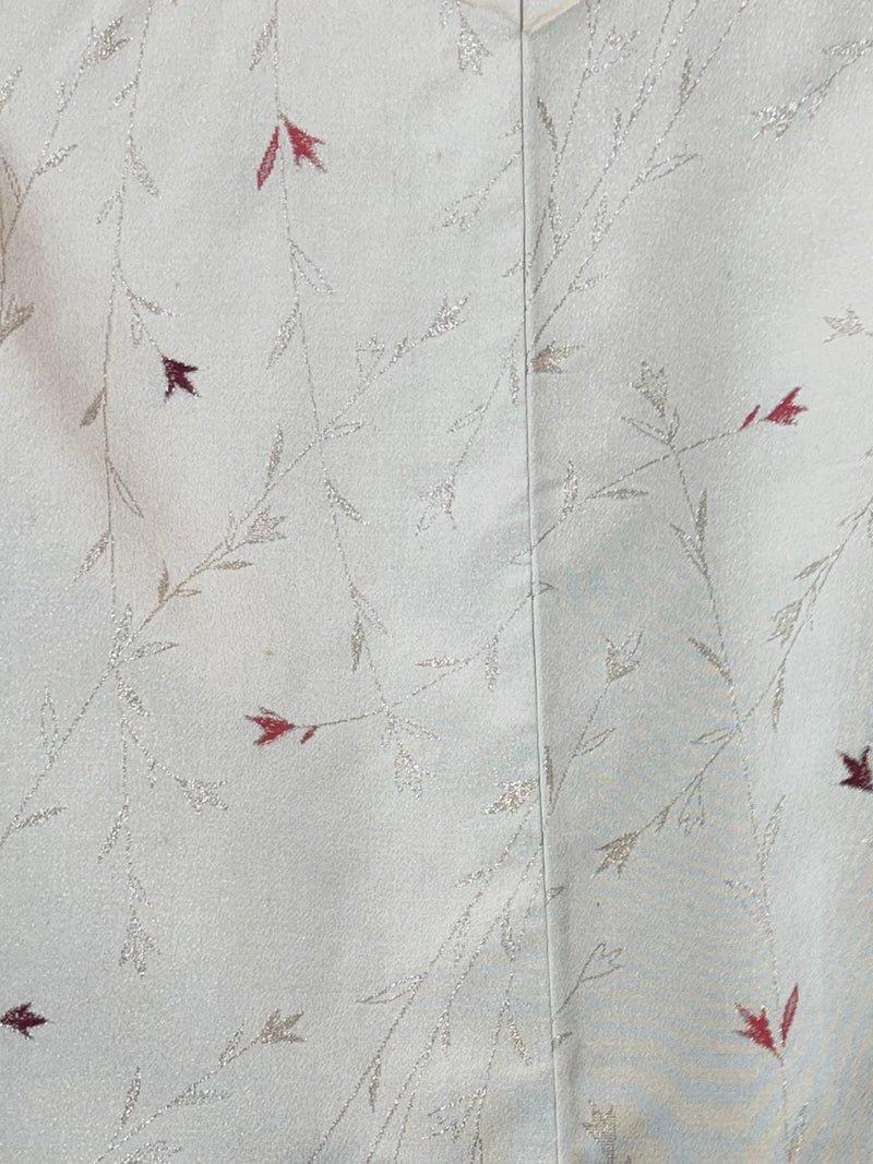 Haori Ice Silver with Metallic Leaves Embroideries
