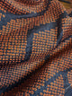 Haori Black and Orange Shibori Technique in Silk