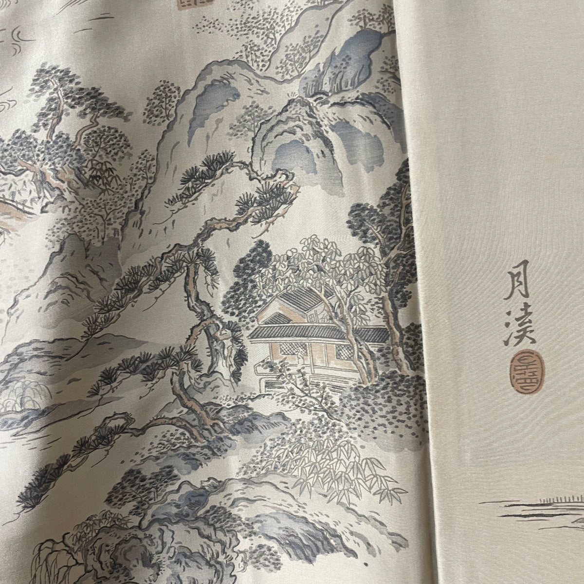 Haori Mens Oshima Tsumugi Silk with Art