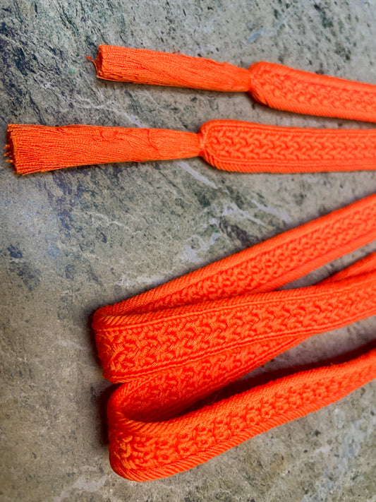 Obijime Belt Flat Salmon Orange in Silk