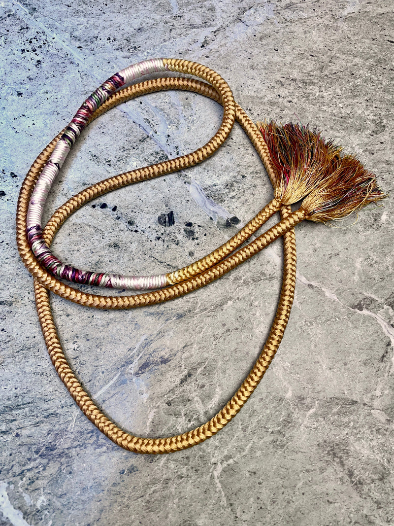 Obijime Belt Round Gold with Details in Silk