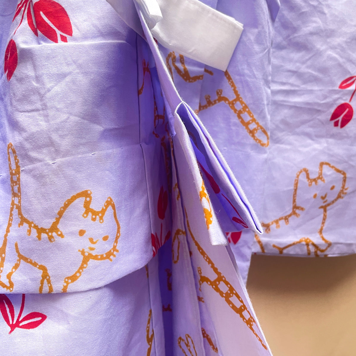 Kids Yukata in Purple Cotton