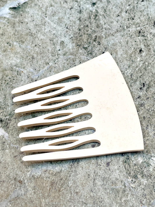 Hair Accessory Comb White Hand Painted