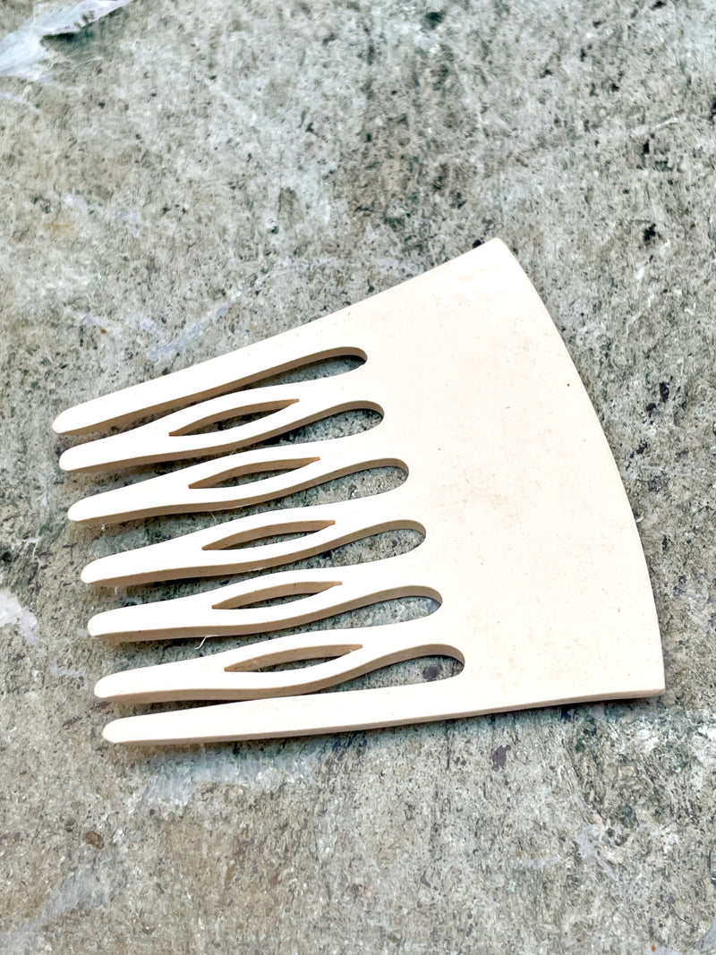 Hair Accessory Comb White Hand Painted