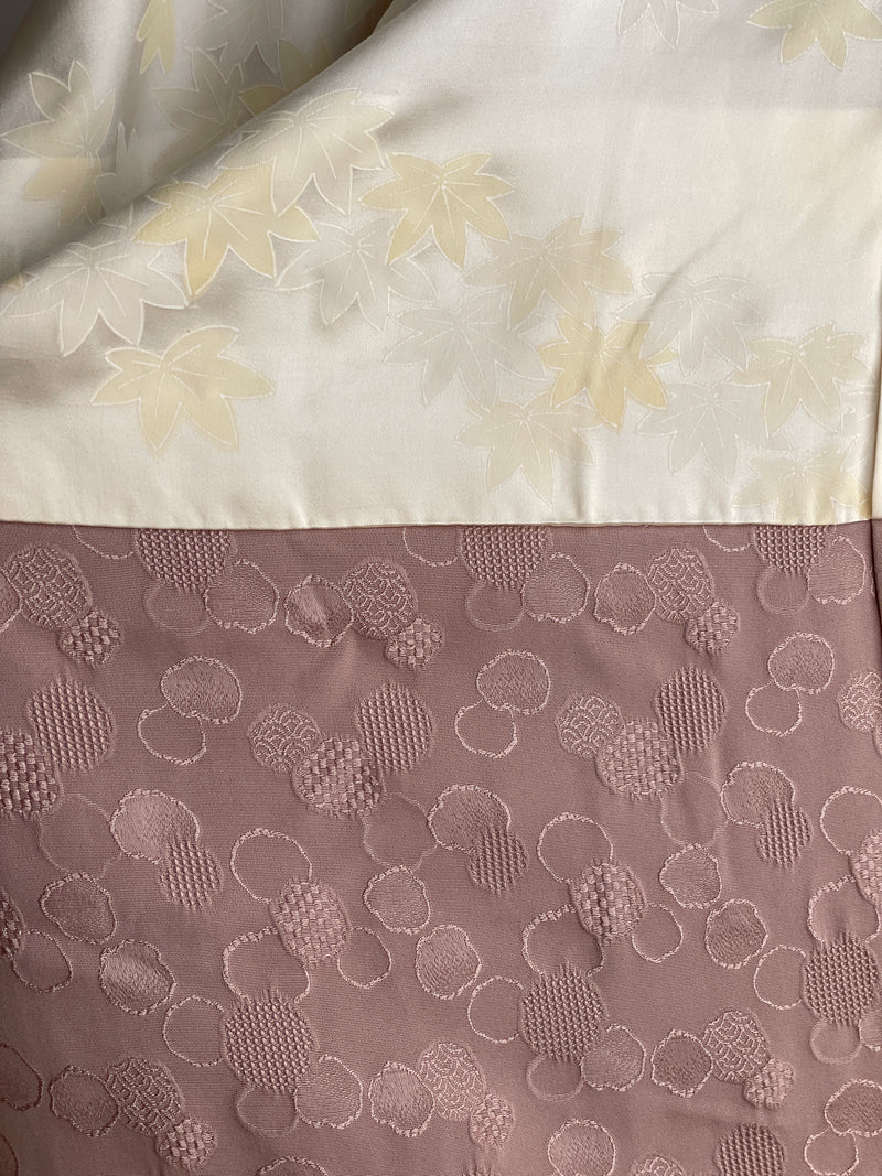 Haori Mauve Lavander with Bubbles Texture in Silk
