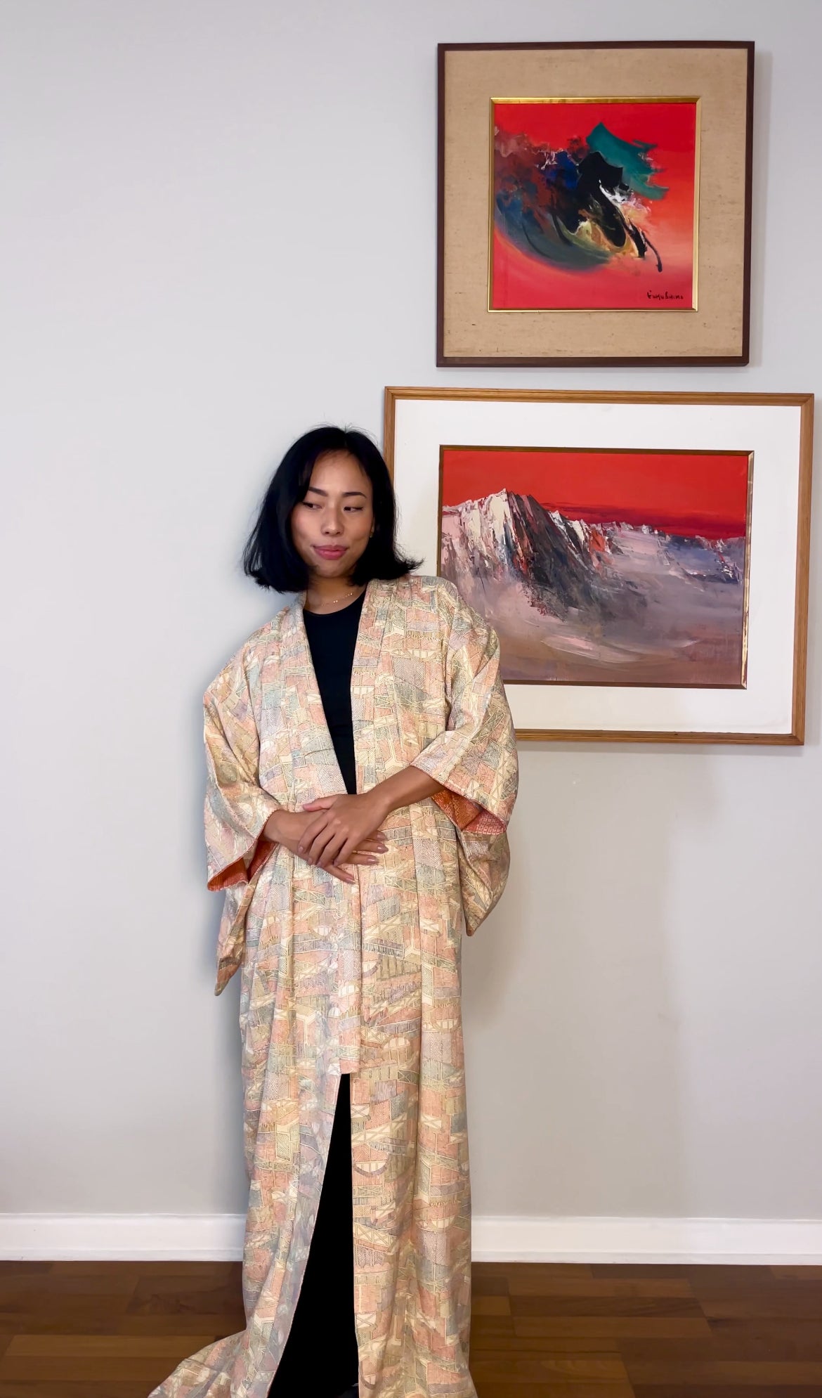 Kimono Japanese Colored Drawn Windows