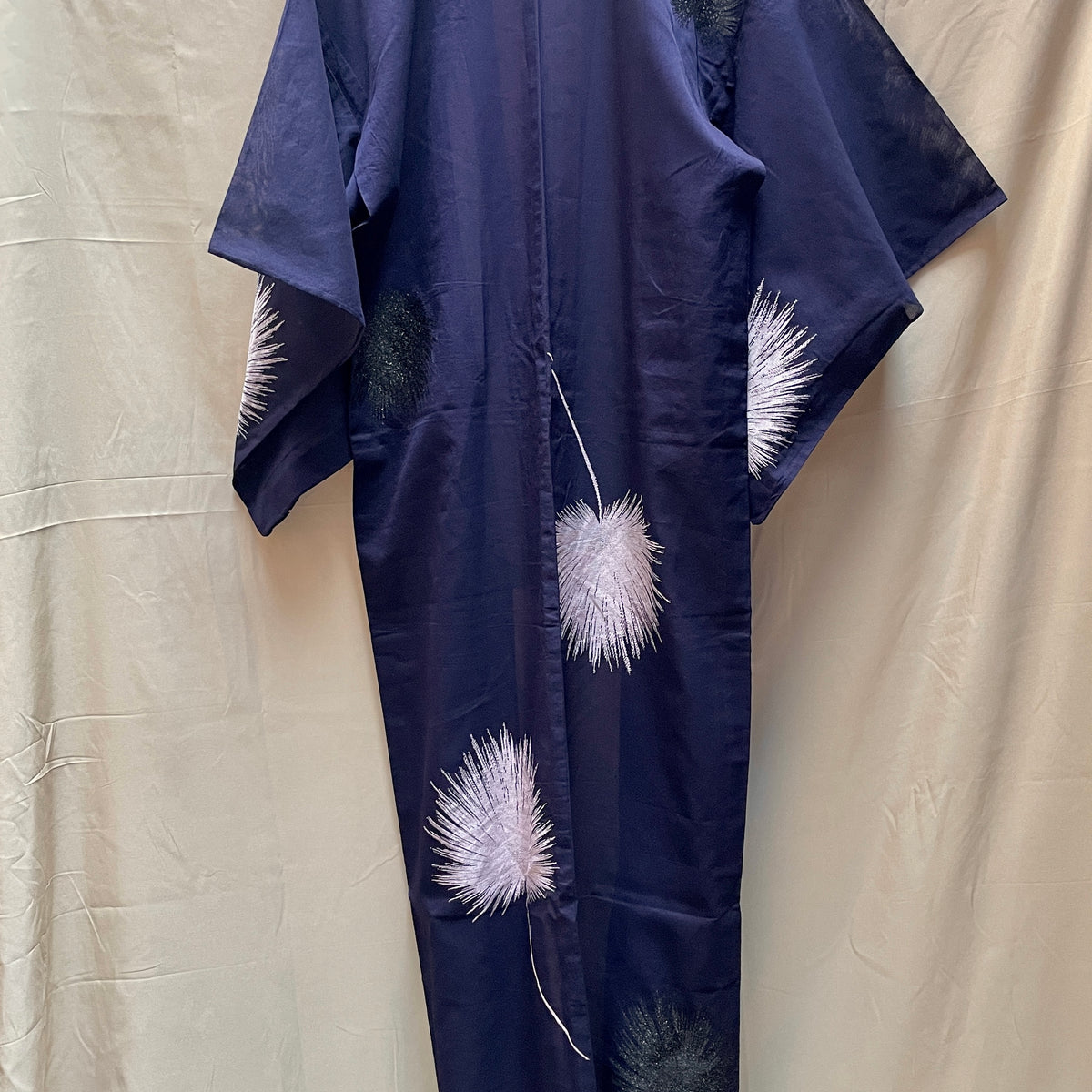 Kimono Sheer Dark Purple with Lilac and Black Embroideries