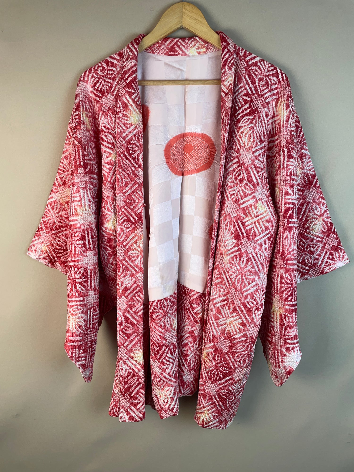 Haori Hot Pink in Shibori Silk