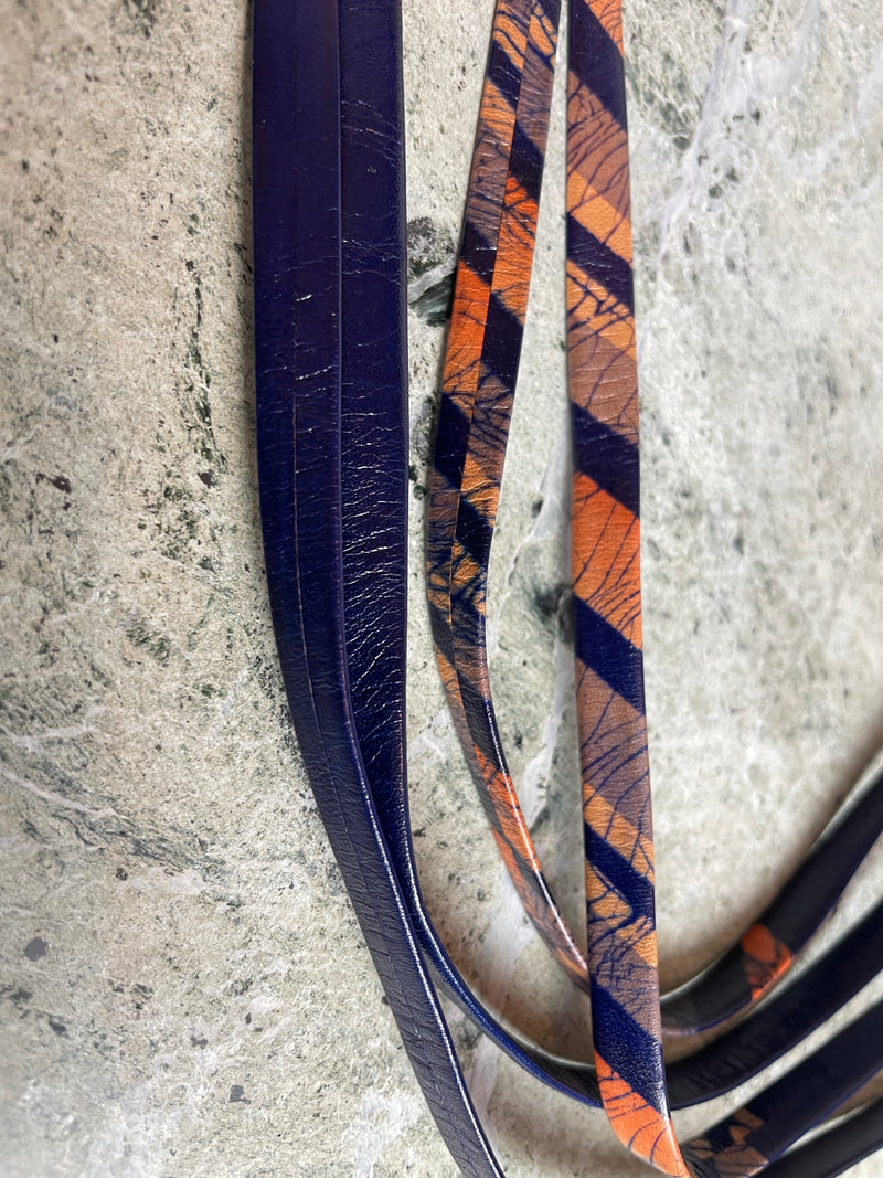 Obijime Leather in Blue and Orange