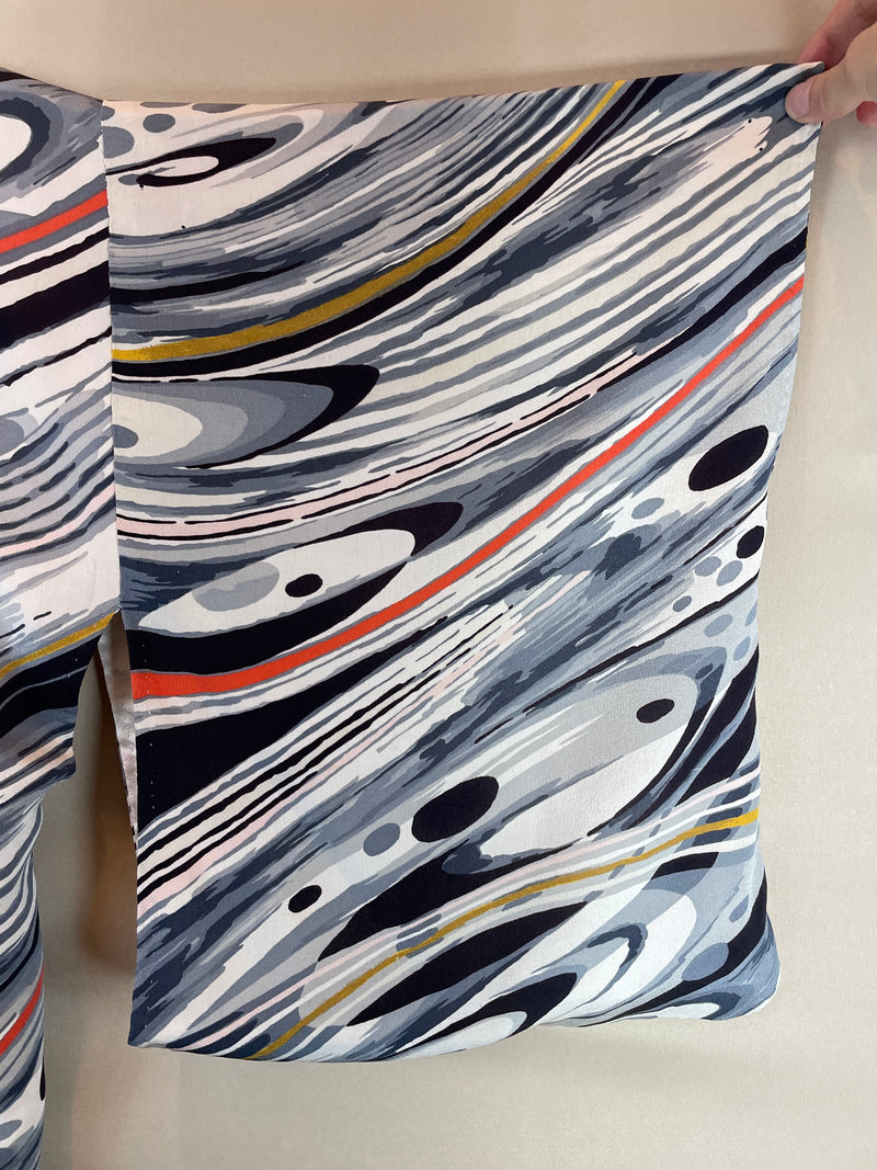 Haori Ink Ripples with Gold Details