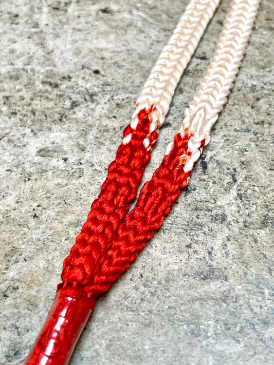 Haorihimo Belts Red and White in Silk (set of 2)