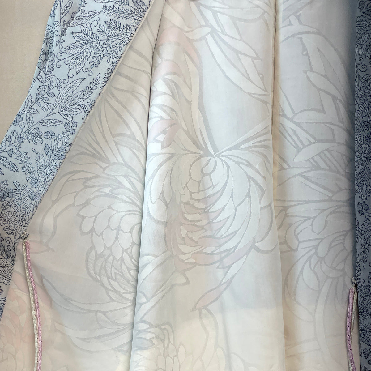 Haori Jaquard Ice Mint With Metallic Plants