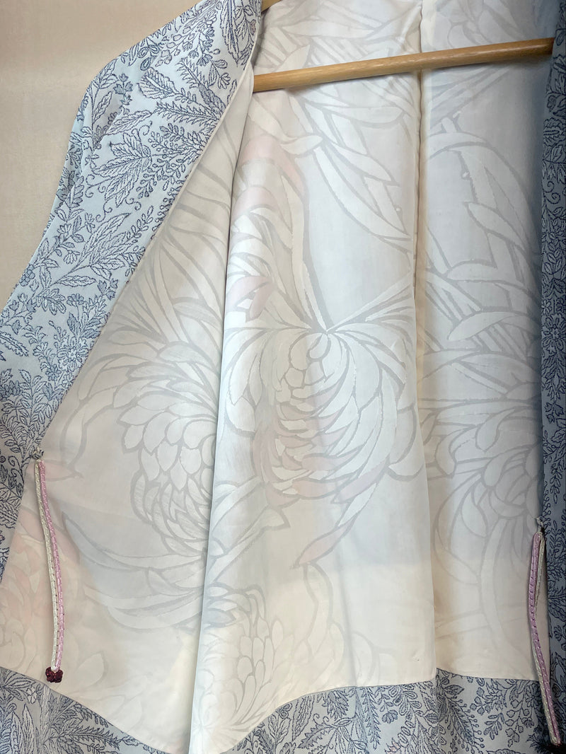 Haori Jaquard Ice Mint With Metallic Plants