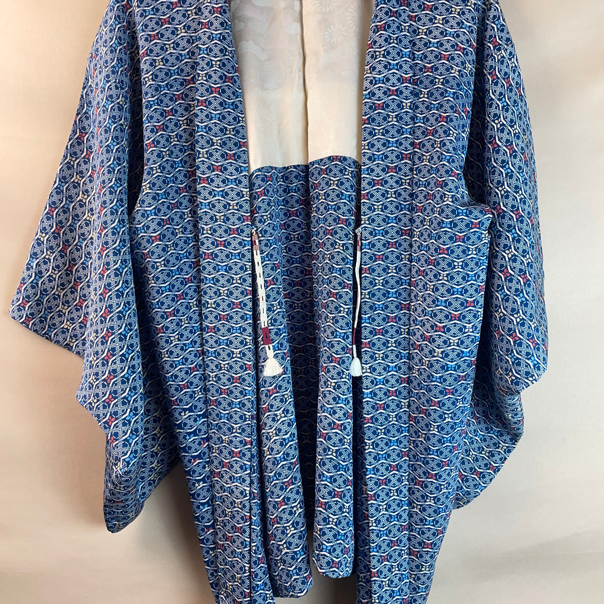 Haori Blue with Geometric Butterflies