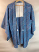 Haori Blue with Geometric Butterflies