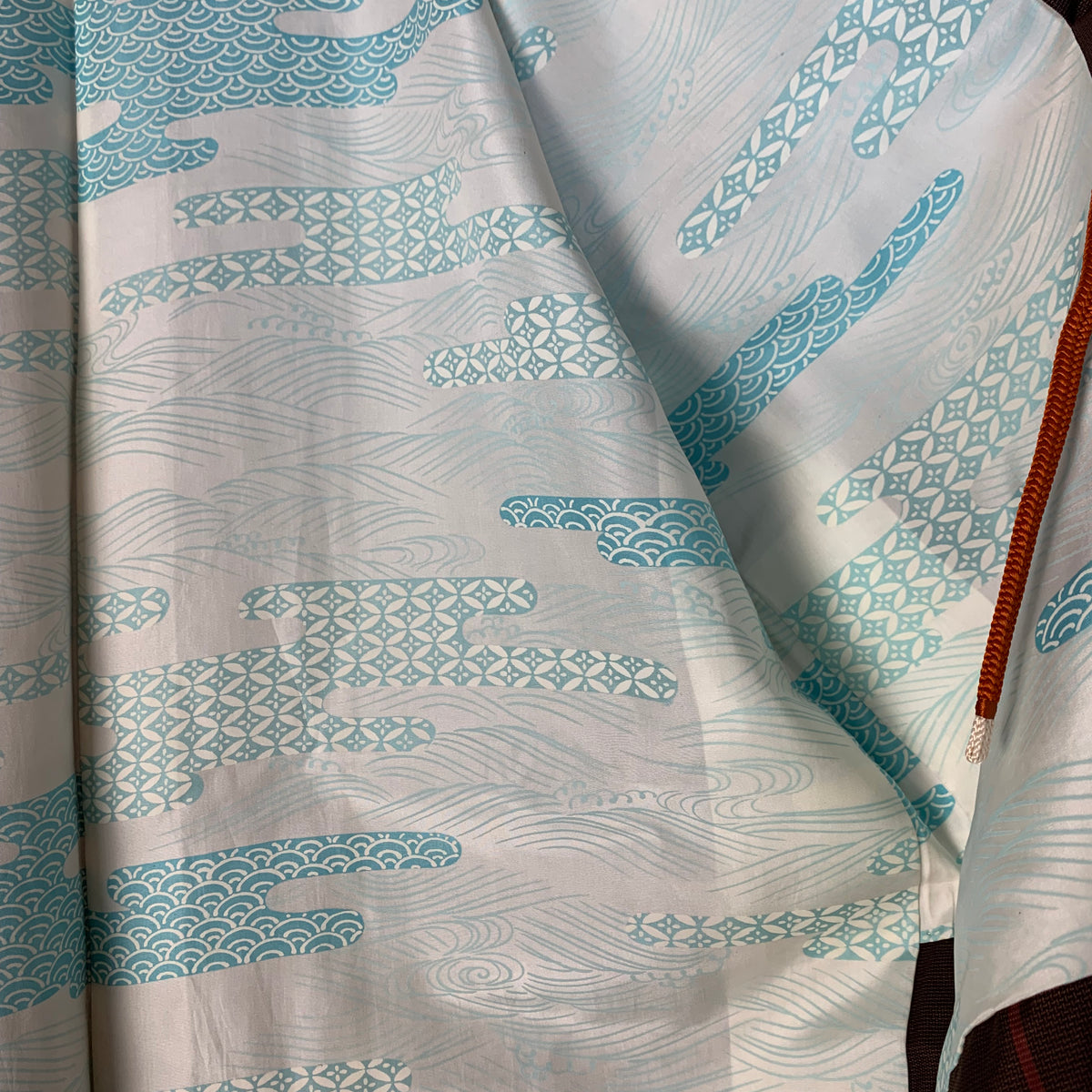 Haori Brown with Red Lines and Blue Interior