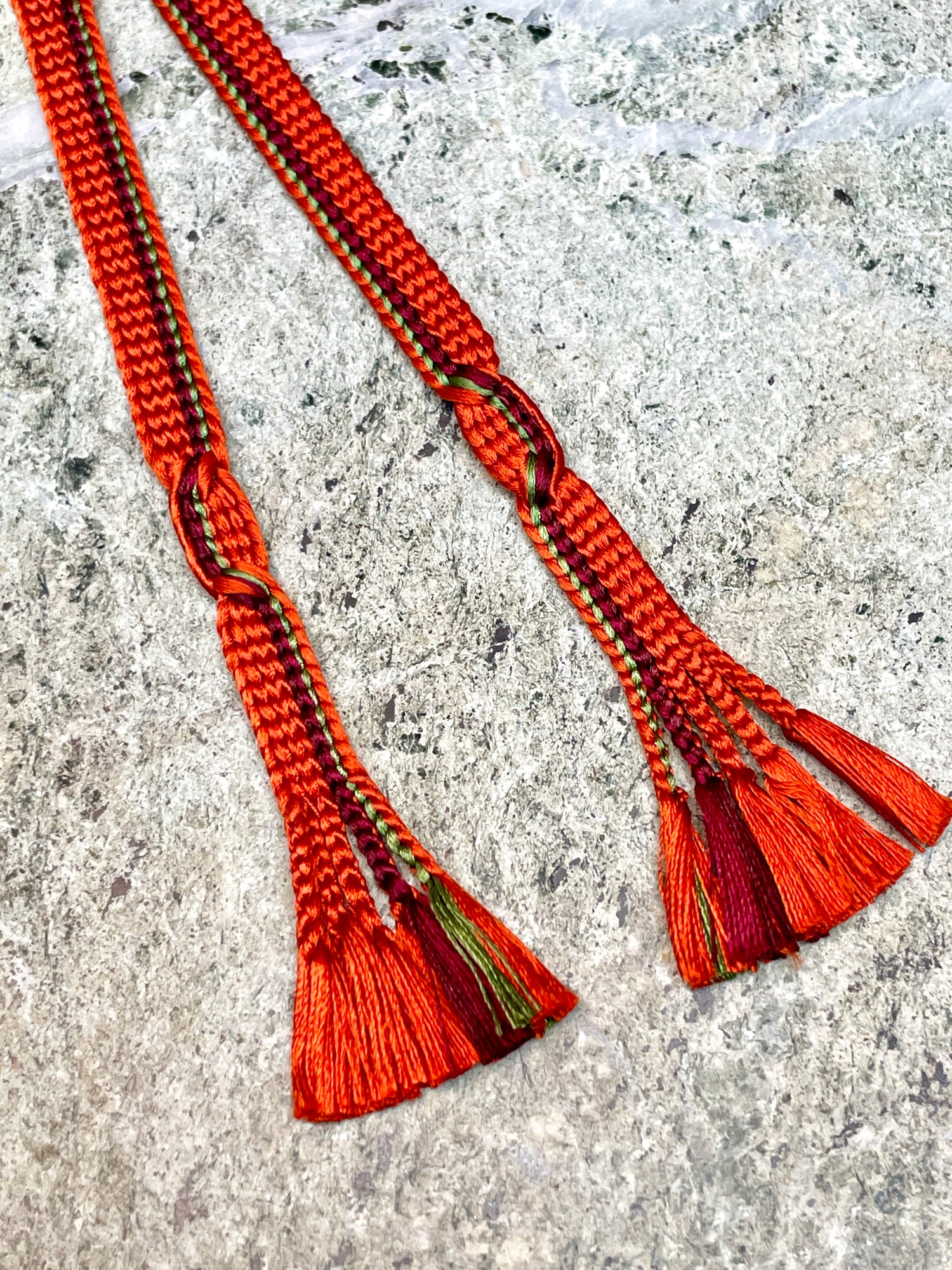 Haorihimo Belts Deep Terracotta in Silk (set of 2)