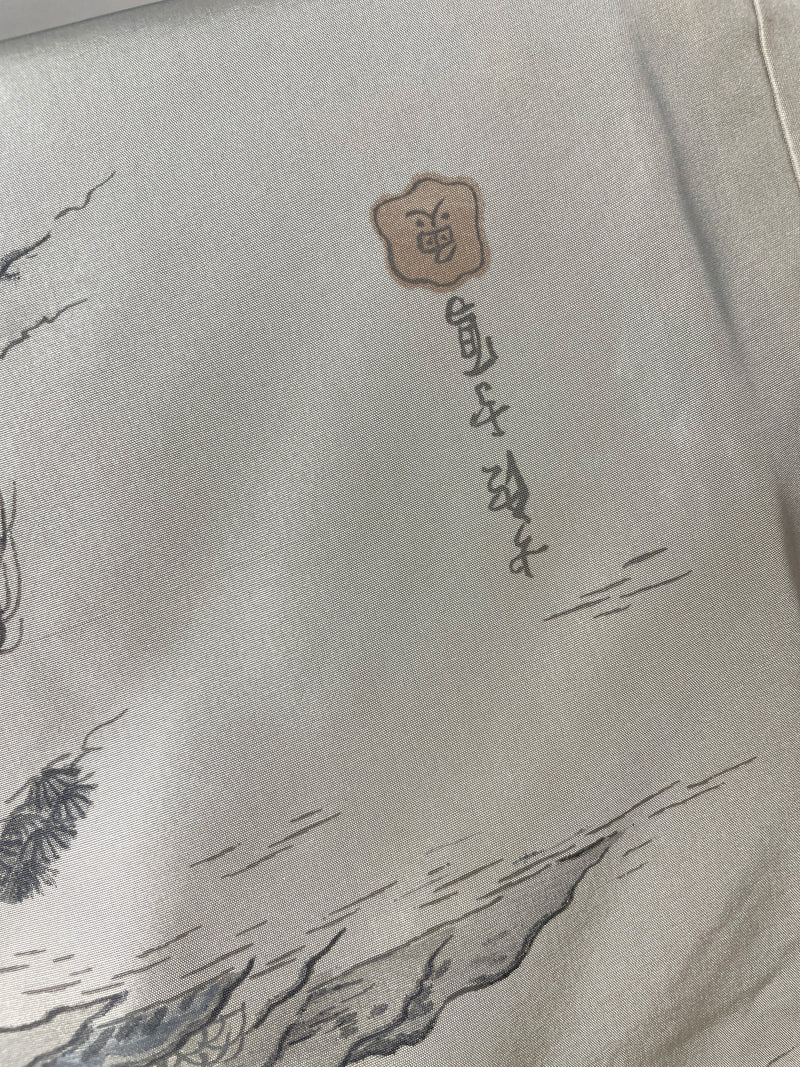 Haori Mens Oshima Tsumugi Silk with Art