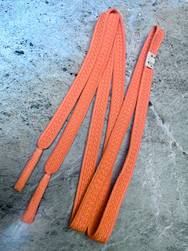 Obijime Belt Flat Salmon Orange in Silk