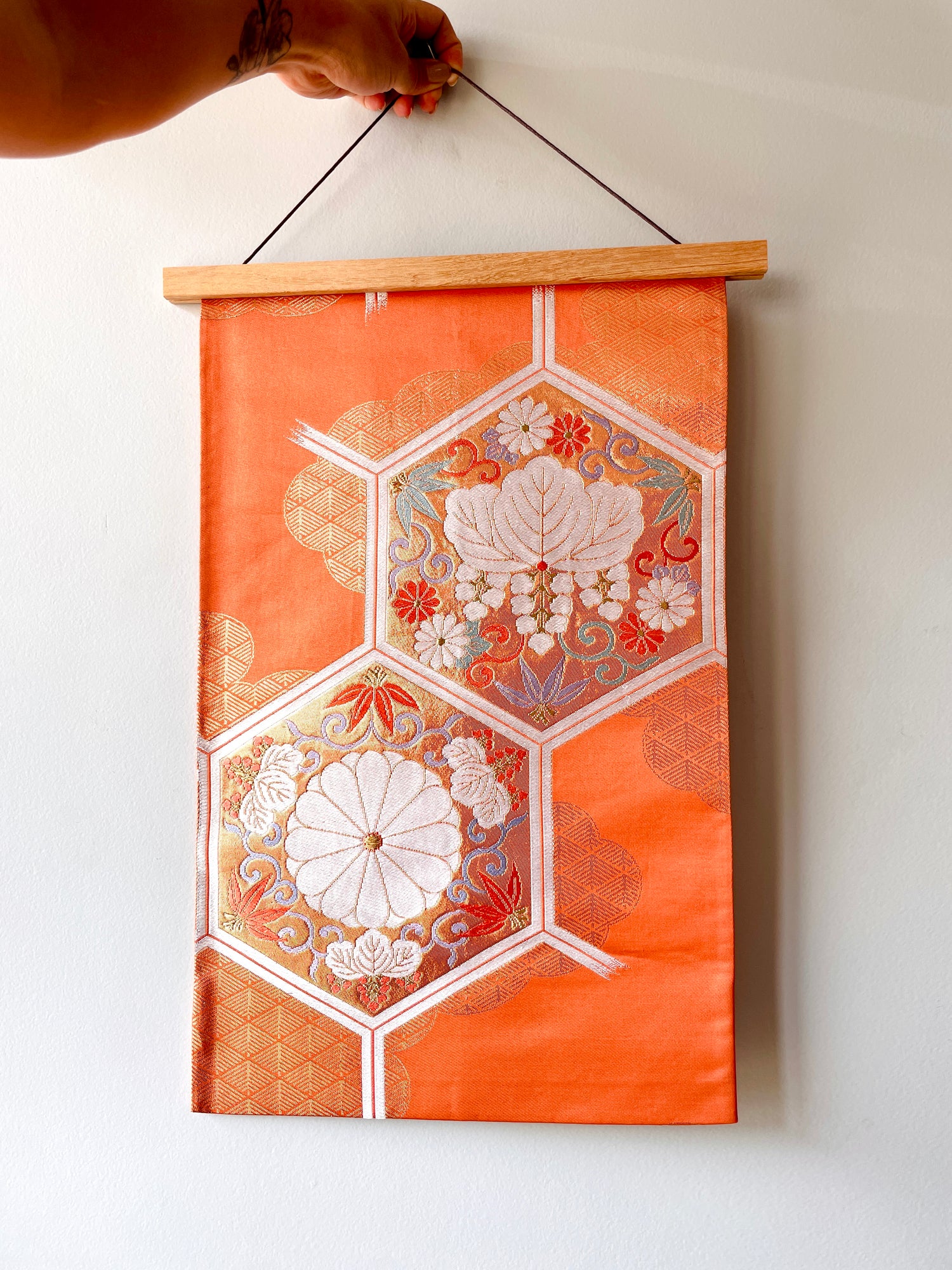 Obi Decoration Wall Art in Salmon Orange