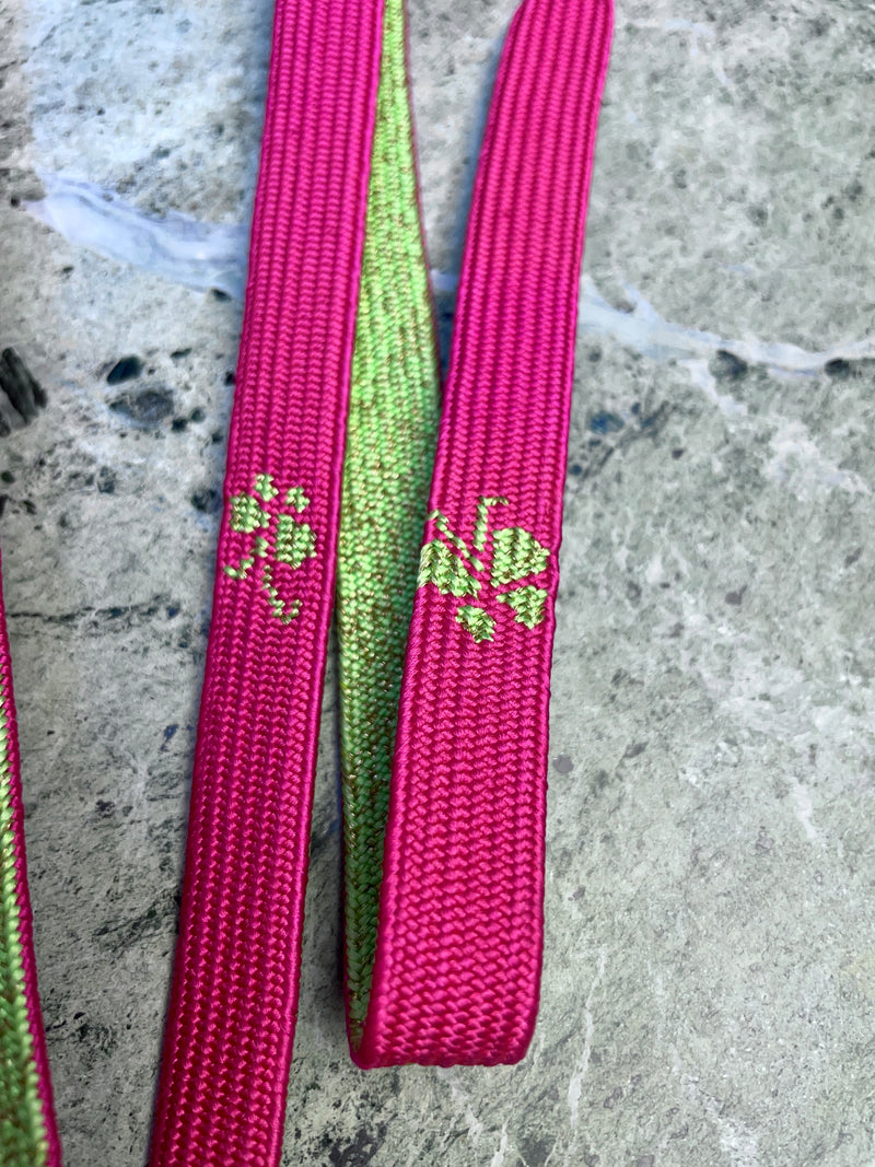 Obijime Belt Flat in Green Lime and Magenta in Silk
