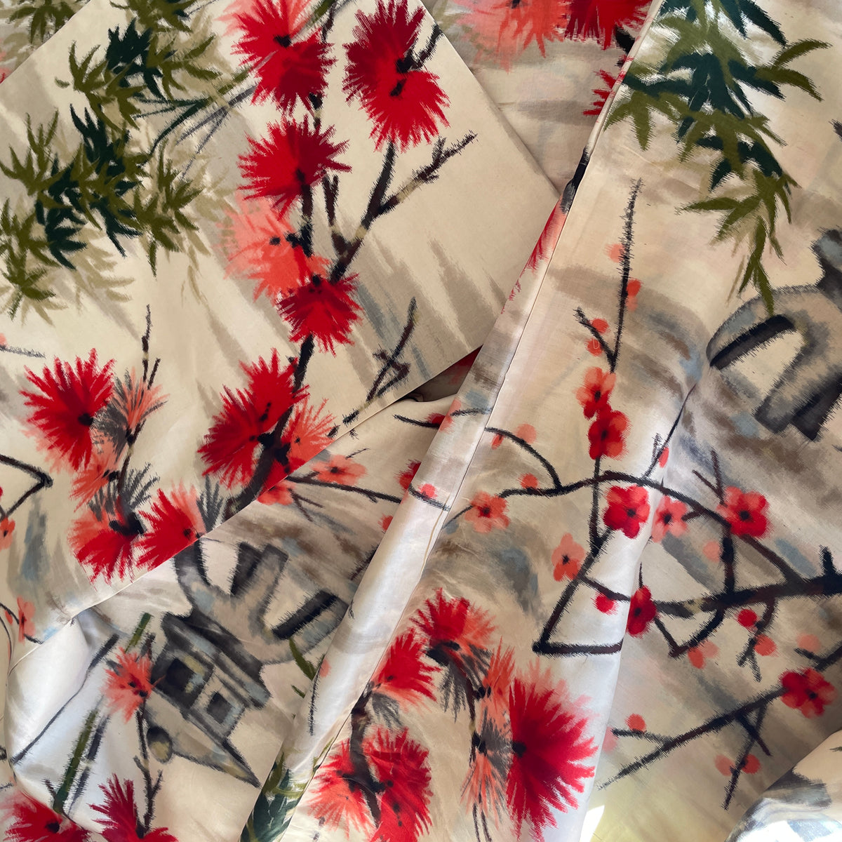 Haori Meisen Antique Japanese Garden in Silk