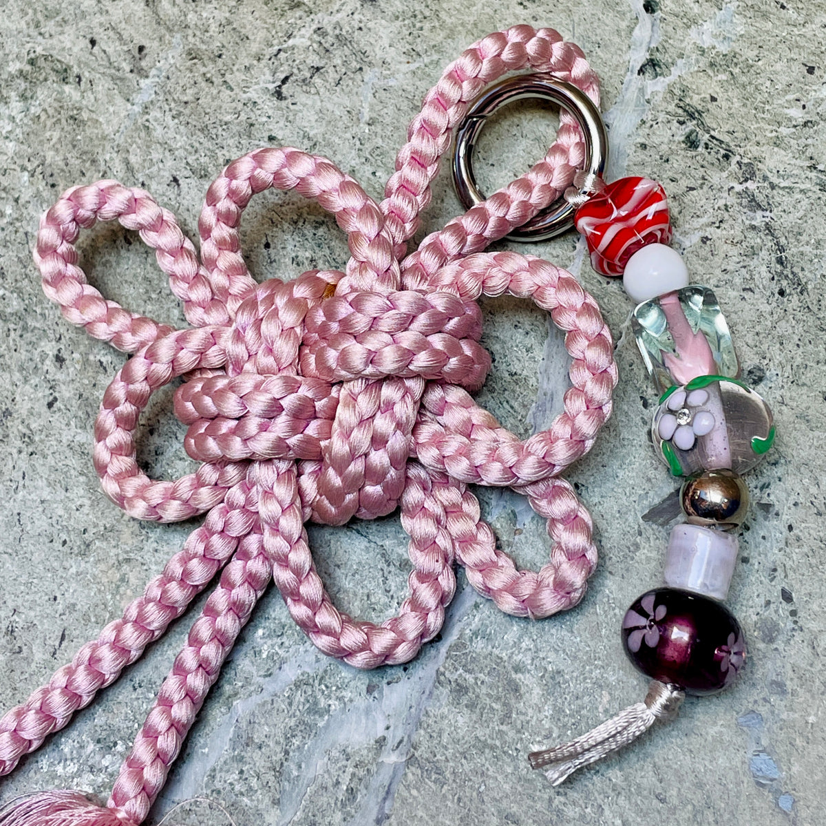 Obijime Bag Charm Lilac in Silk