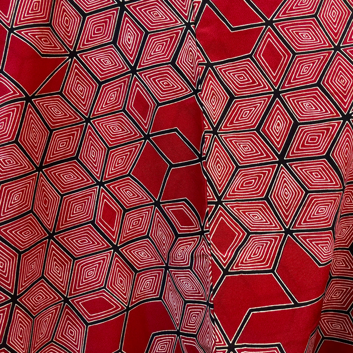 Haori Red Geometric Cubic Shapes