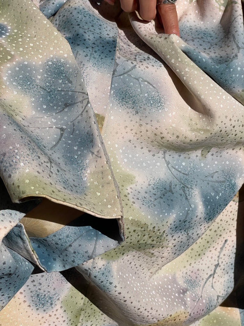 Haori Dreamy Watercolor Garden in Silk