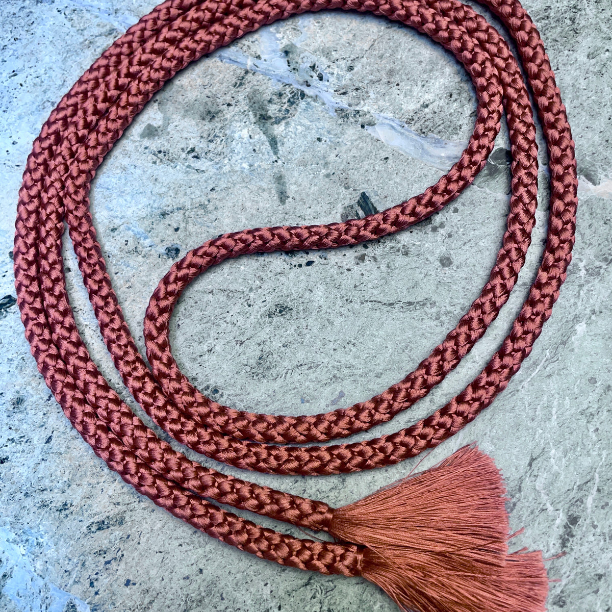 Obijime Belt Round in Red Clay Silk