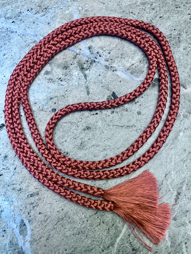 Obijime Belt Round in Red Clay Silk