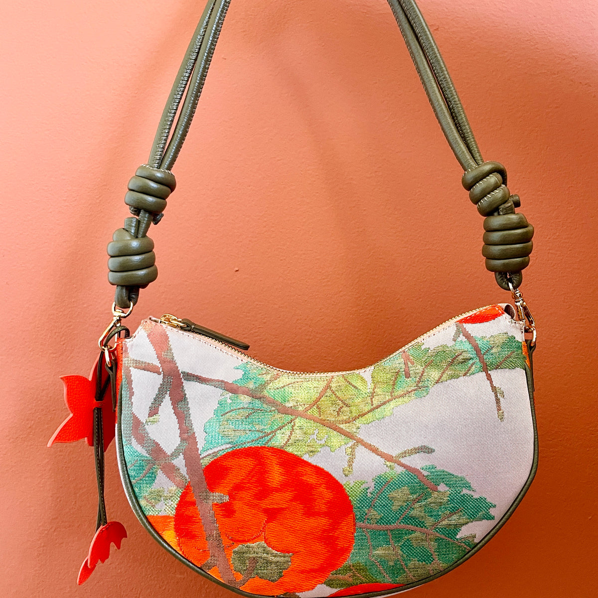 AIKO BAG Persimmon Caqui from Japanese Obi sash