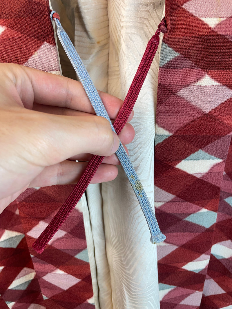 Haori Wine Checkered Watercolor