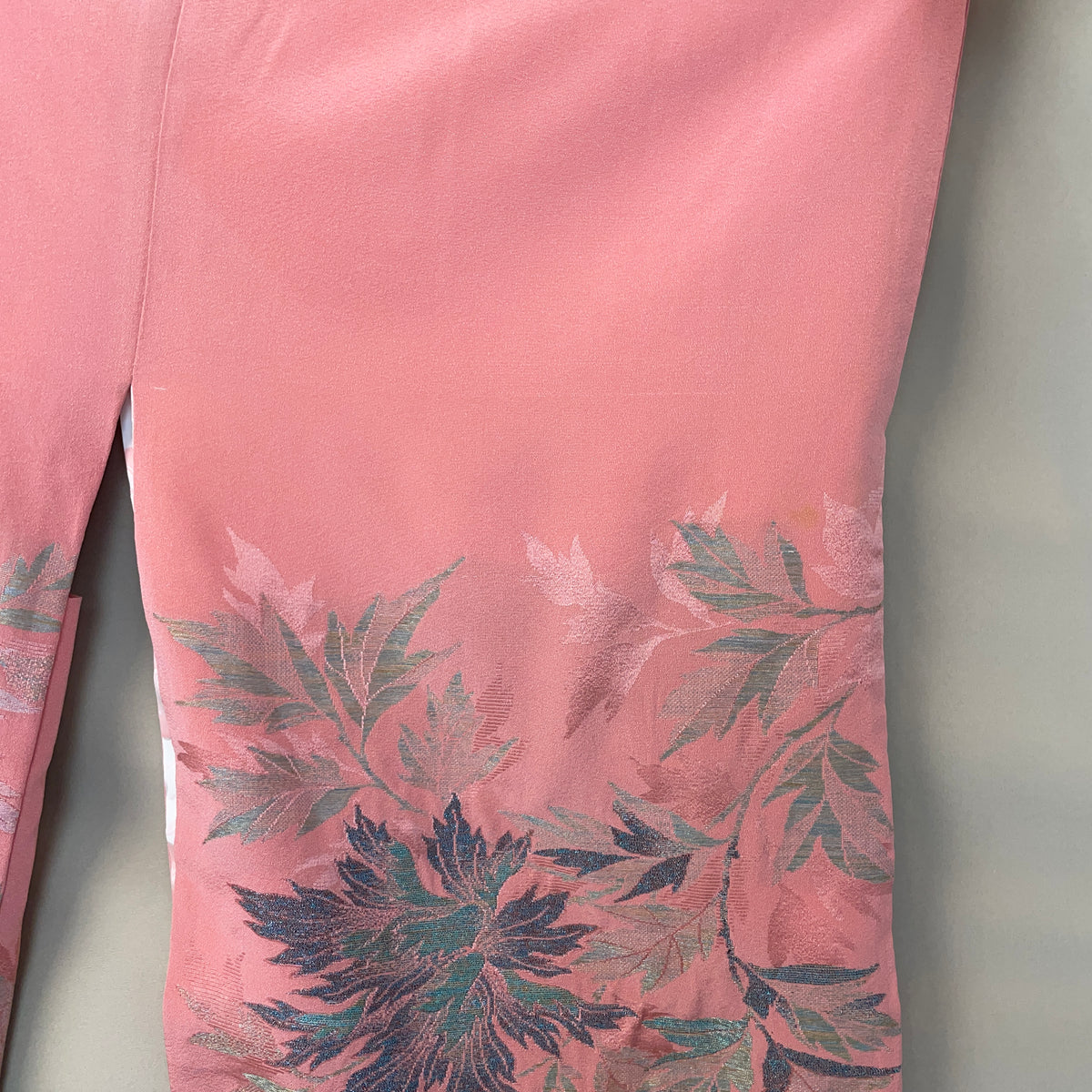 Haori Pink with Metallic Flowers Embroidered in Silk Crepe
