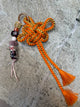 Obijime Bag Charm - Orange And Gold In Silk