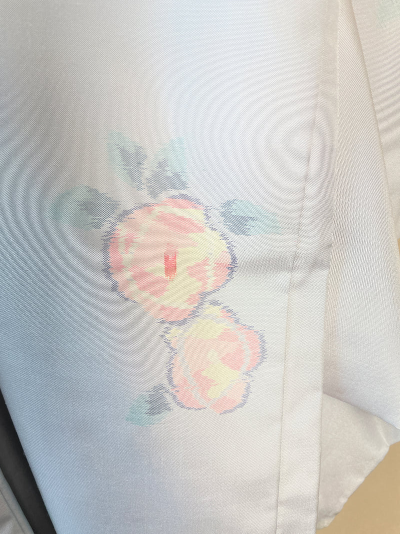 Haori Light blue Button flowers
