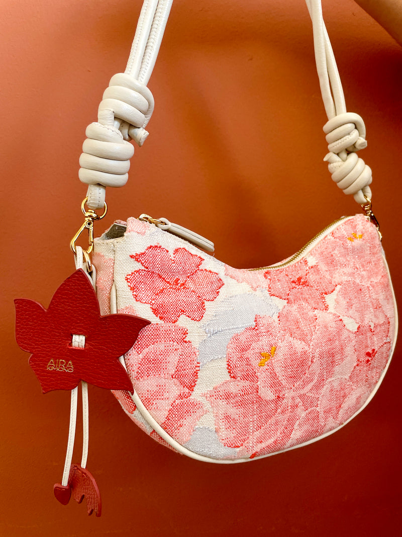 AIKO BAG Pink Spring Peonies from Japanese Obi Sash