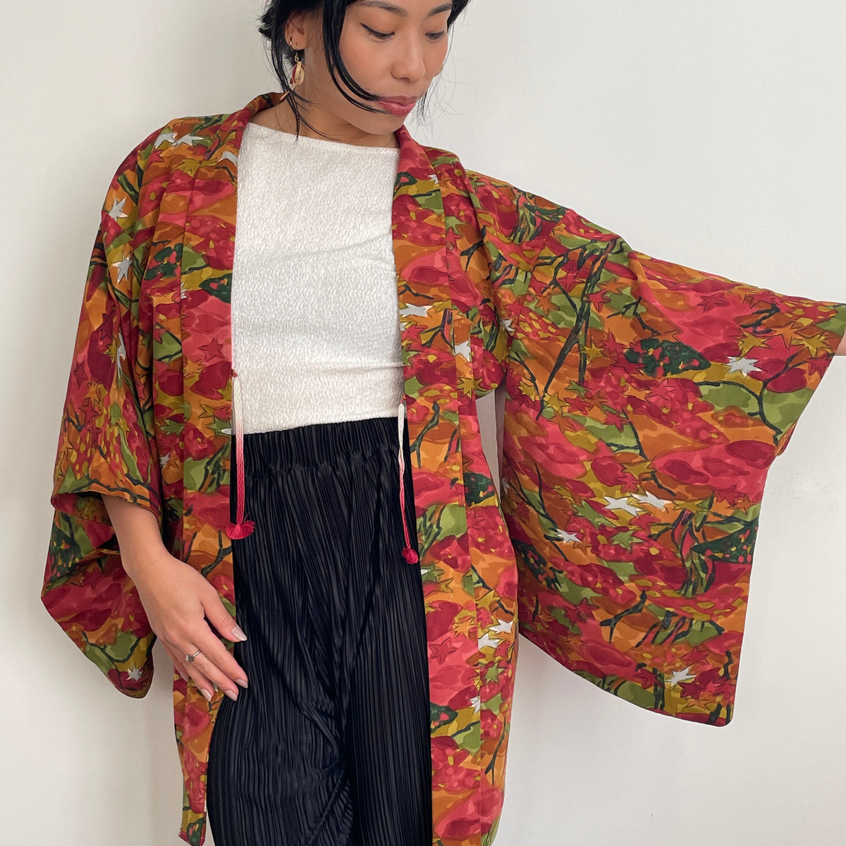 Haori Painted Red Autumn Momiji