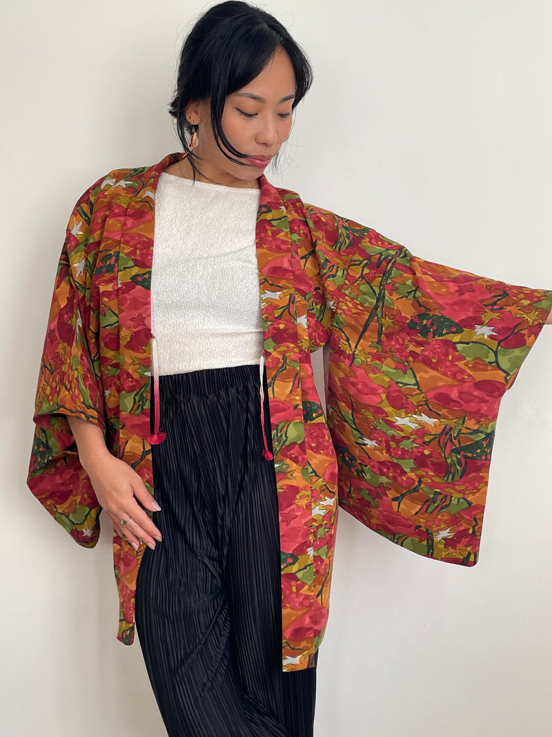Haori Painted Red Autumn Momiji