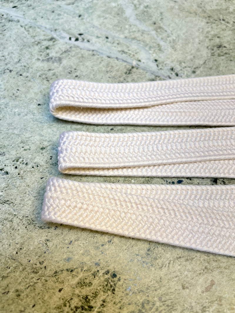 Obijime Belt Flat White in Silk